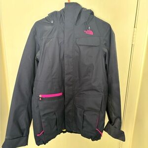 The North Face Navy Jacket with Pink/Green Accents